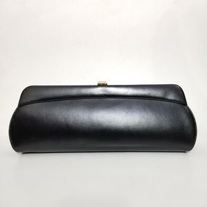 Vintage Black Long Snap Lock Clutch Purse